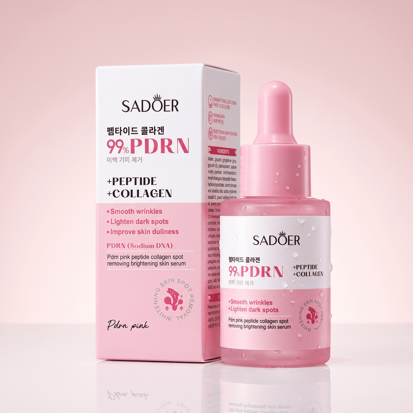 99% PDRN Peptide + Collagen — Sérum Coreano con ADN de Salmón | Manchas y Luminosidad 30ml