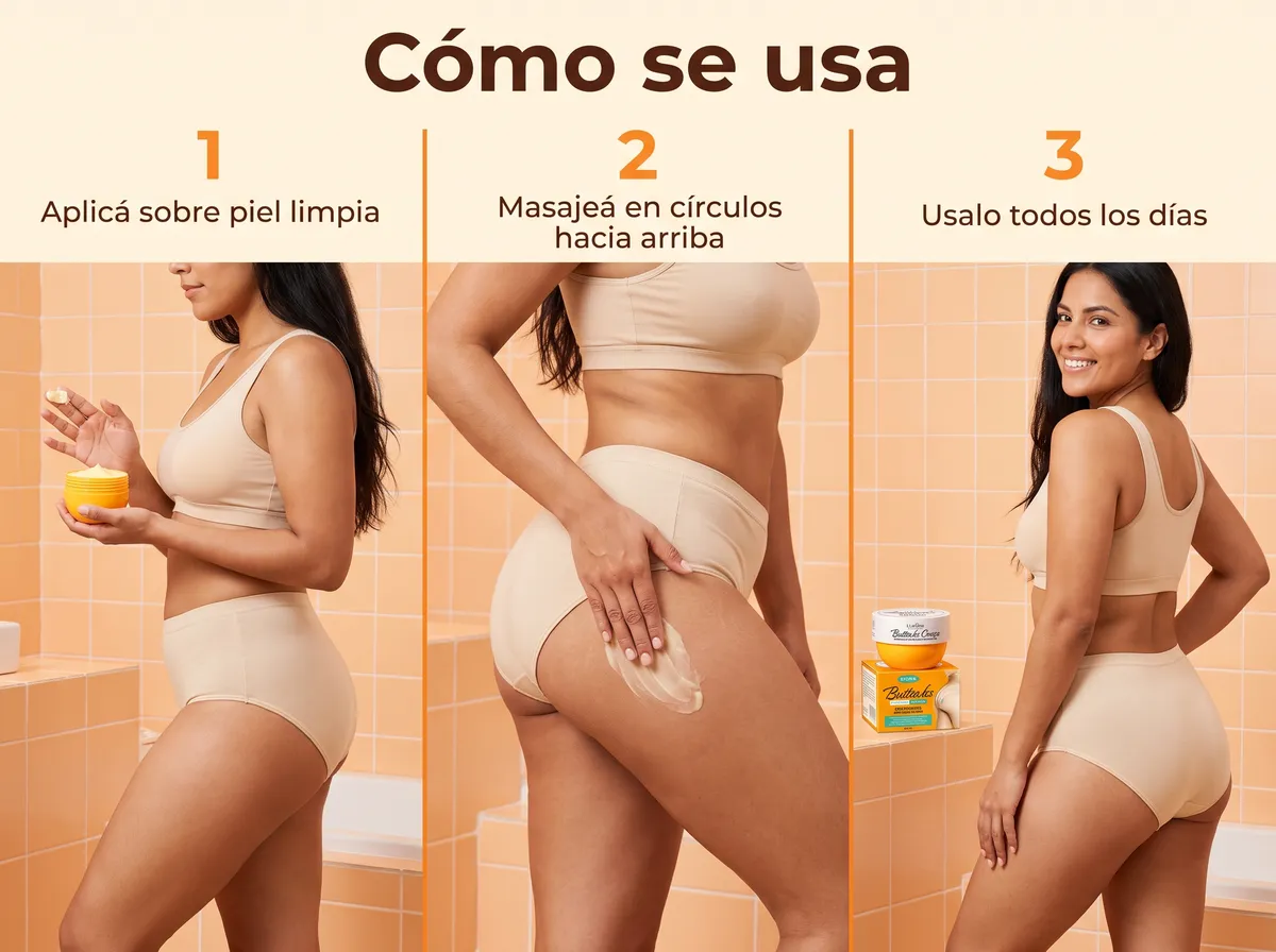 Cómo se usa: aplicá sobre piel limpia, masajeá en círculos hacia arriba, usalo todos los días
